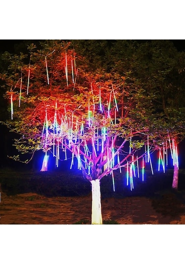 Pazly Yama Tüpü Toptan Şeridi Renkli Renkli Meteor Meteor Lamba Lamba Lamba Lamba Konisi Fişli Duşu Dış Dekoratif Buz Aydınlatma Akış Qt