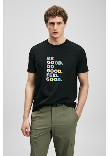 Lufian Good Modern Grafik T- Shirt Siyah Siyah 111020290100100