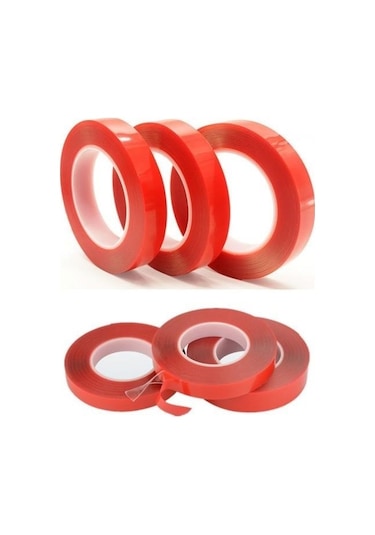 Ams Net 2 Metre Güçlü Yapışkanlı Çift Taraflı Slikon Pratik Şeffaf Bant