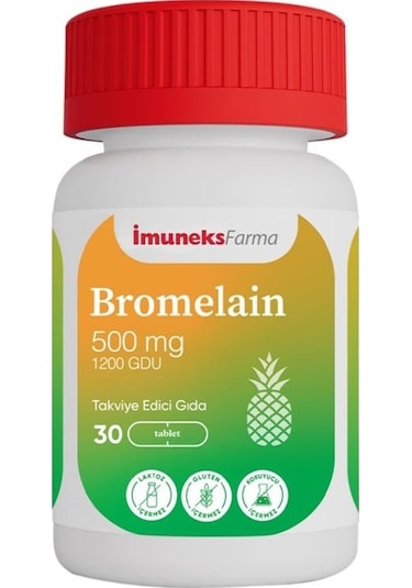 Imuneks Farma Bromelain 500 Mg Takviye Edici Gıda 30 Tablet