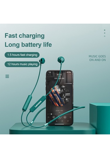 Lenovo Sh1 Kablosuz Kulaklık Bluetooth 5.0 Kulaklık Ipx5 Su Geçirmez Mıknatıslı Boyun Bandı Spor Kulaklık Mikrofonlu