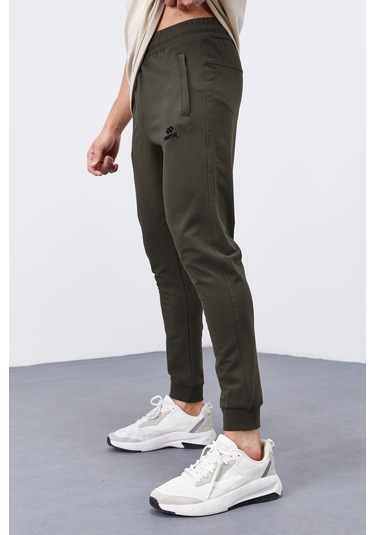 Tommy Life Haki Fermuar Cepli Dar Kalıp Jogger Erkek Eşofman Alt - 84343 Haki