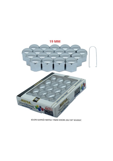 Bijon Kapağı Düz 19 Mm Krom 20 Li Set