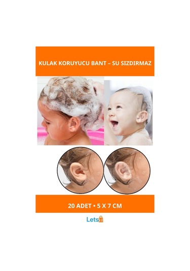 Su Geçirmez Bebek Banyo Kulak Koruyucu Bant 20 Adet