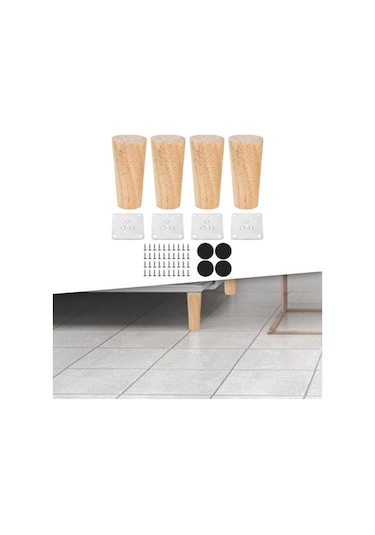 Trendooze Homyl 4x Dolap Ayakları Ahşap Yükseklik 10cm Odun Takımları Ev Dekorasyonu Odun