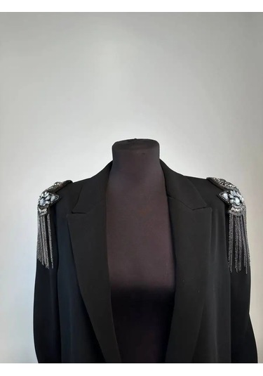 Slubov'u Omuz Askıları 2'li, Zincirli Broşlar 157325479 Siyah