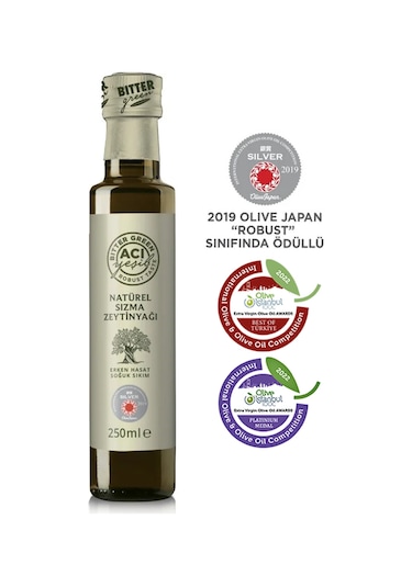 Acı Yeşil (Bitter Green) Erken Hasat Soğuk Sıkım Naturel Sızma Zeytinyağı 250 ML