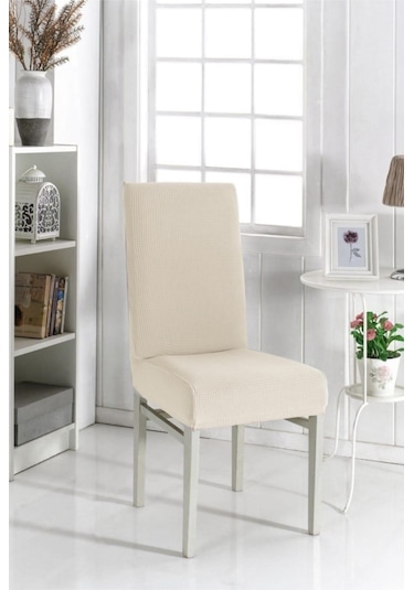 Bambu Pıtı Kare Sandalye Kılıfı Koyu Gri Renk Likralı Yıkanabilir 1 Adet