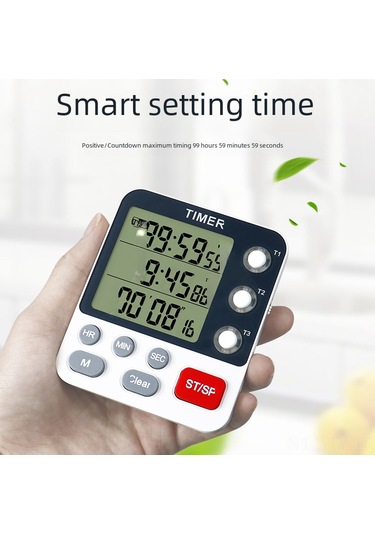 Teltree Ys-318 Üç Kanal Zamanlayıcı: Mutfak, Endüstri Ve Öğrencilere Uygun, Sessiz Mod, Kesilebilir Fonksiyonlu Hatırlatıcı