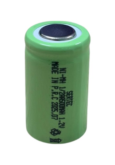Sertec - 1.2v 500 Mah - 1/2aa - Ni-mh Şarjlı Pil - Başsız / Flat Head