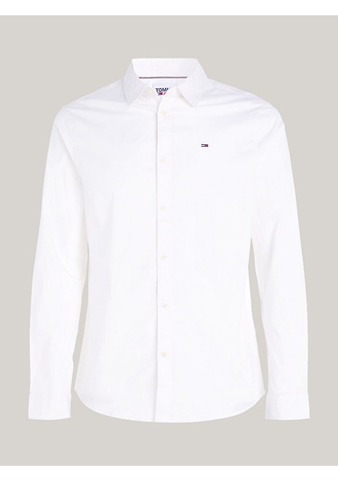 Erkektjm Stretch Slim Fit Gömlek - Beyaz Beyaz