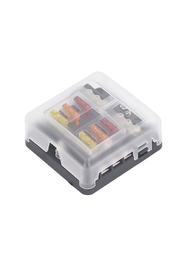 Moveevo 6 Yollu Ato/atc Bıçak Sigorta Kutusu - 12-24v Dc, Led Gösterge, Su Geçirmez Kapak, Otomobil Ve Gemi İçin, 20a Her Devre, Pbt Vücut 100