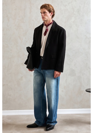 Hyman Erkek Oversize Blazer Ceket Siyah