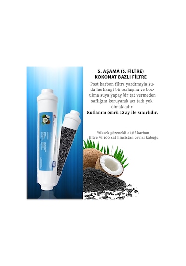 WaterMelon Kapalı Kasa 12" Su Arıtma Cihazı Filtresi Inline 6 Aylık Set