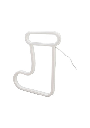 Kangvka Noel Çorap Şekilli Neon Işıklı Dekorasyon, Usb/pil Beslemeli, Masaüstü/duvar Dekoru, Akşam Lambası Bz2645-w