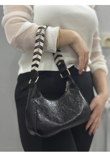 Biçomi Kraş Siyah Cilt Çanta Siyah