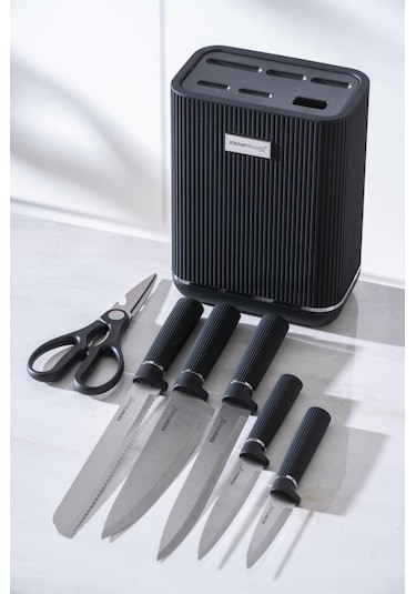 Acar Cooper 7 Parça Standlı Bıçak Seti Siyah Hwn-07965 Siyah