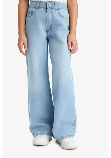 Defacto Kız Çocuk Straight Wide Standart Paça Jean Pantolon E7322a825aunm39 Mavi