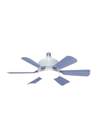 Sessiz Fan Lambası Yatak Odası E27 Uzaktan Kumandalı Tavan Vantilatörü Siyah Lamba Gövdesi Mor Siyah