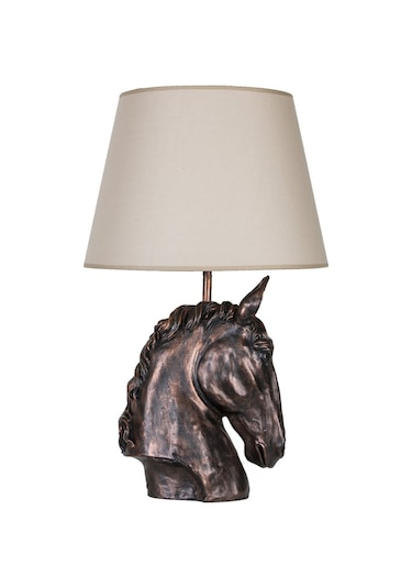 Qdec Modern Dizayn At Abajur Bakır Bej Diğer