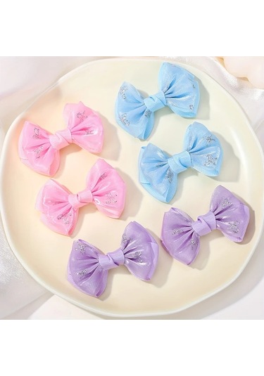 Willowhaven Off White 2li Parıltılı Kurdele Saç Tokası Kız Çocukları İçin Günlük Kullanım Açık Krem