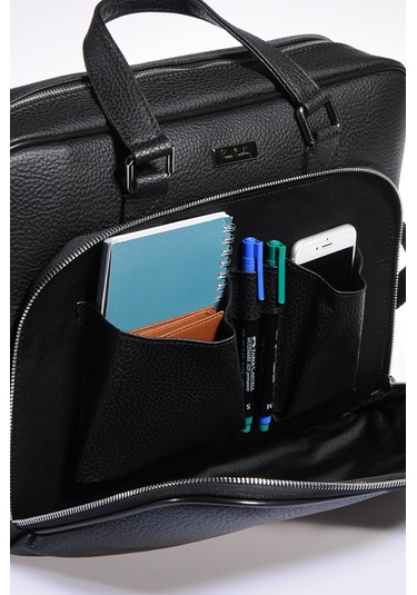 Unisex 15.6" Deri Evrak Bölmeli Laptop Çantası