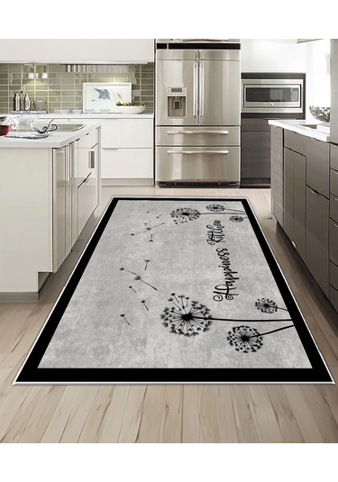 Dijidekor Işıltı Koleksiyonu Model258 Süngerli Dijital Baskılı Saçaksız Mutfak Halısı Yolluk