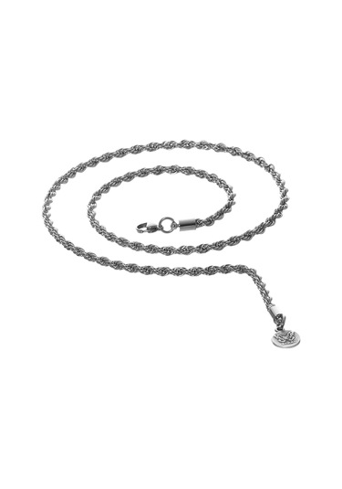 Labalaba Erkek Burgu Zincir Çelik Kolye Gümüş