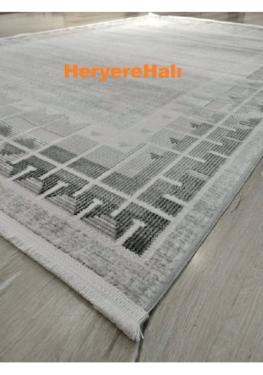 Quka Halı Istanbul %100 Akrilik 160x230 Cm Modern Halı Siyah - Gri