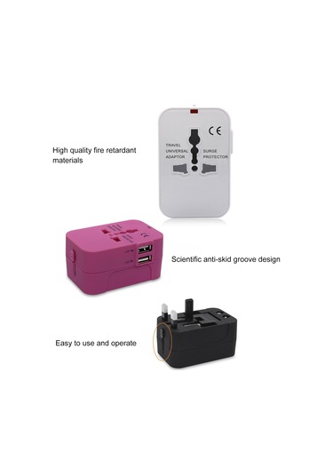 Monyee Evrensel Seyahat Şarj Cihazı - 150+ Ülke Uyumlu, Çift Usb Portlu, Hızlı Şarj