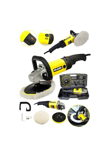 Dragro GRZ-plsj4200 Sarı 4200 W Bakir Sargili 6 Kademe Devir Ayarlı Polisaj Makinasi Zımpara Pasta Cila Makinesi