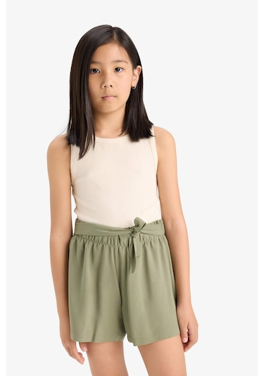 Defacto Kız Çocuk Bisiklet Yaka Basic Düz Atlet Z7815a625hser42 Ekru