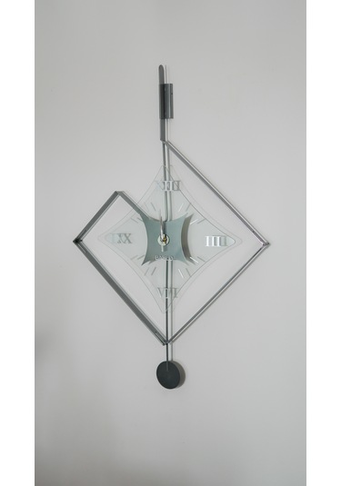 Eksen Silver Klasik Bablo Premium Duvar Saatleri Gümüş