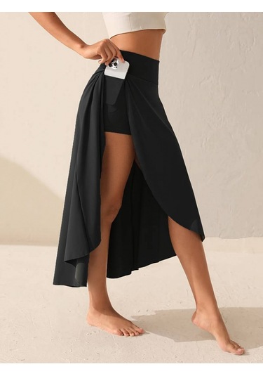 Kadın Cep Detay Taytlı Sandy Etek Siyah