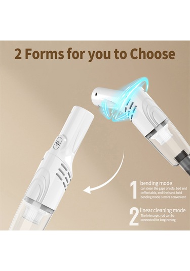 Maiyame Kablosuz Araç Süpürgesi - 5000pa Güçlü Emiş, Usb Şarj, 1200mah Pil 30.5cm