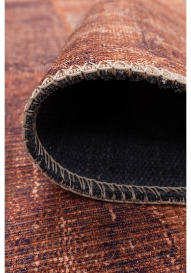 Jazz Patchwork Desenli Dokuma Taban Dekoratif Turuncu Halı (Al 62