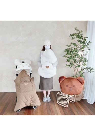 Sonbahar Ve Kış Bebek Arabası Bebek Taşıyıcı Battaniyesi Beyaz
