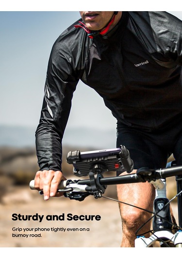 Lamicall Motosiklet Ve Bisiklet Telefon Tutucu 360 Derece Döndürülebilir Bm02blue Siyah - Mavi