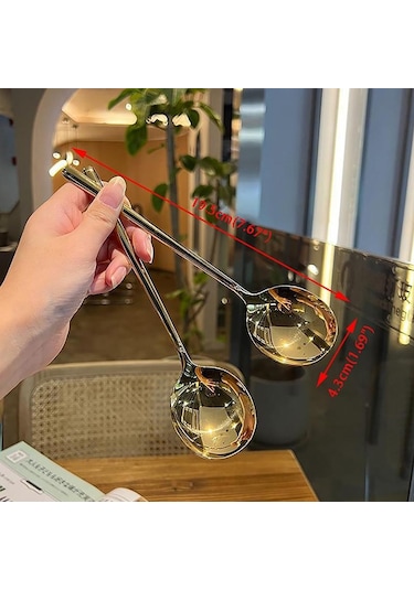 Gümüş Paslanmaz Çelik Büyük Kare Mutfak Kaşığı Düz Tabanlı Pirinç Çorbası Kepçesi Tatlı Dondurma Servis Spatula Sofra