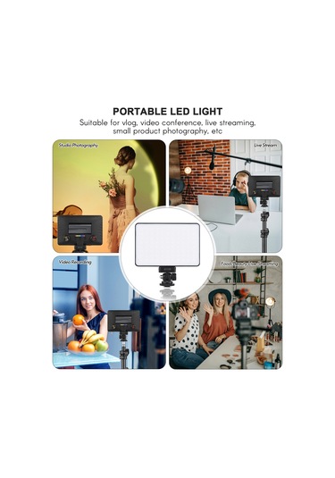 Mini Taşınabilir Fotoğraf Lambası Kısılabilir Led Işık Siyah Siyah