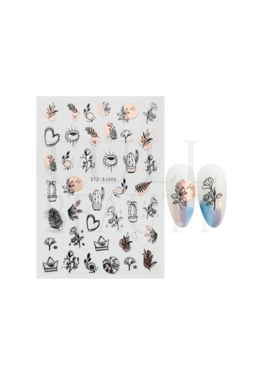 Yeşil Yapraklar Mantar 3d Yapıştırıcı Tırnak Çıkartmaları Şeytan Göz Dondurma Nail Art Kaydırıcılar Rüya Catcher Kaktüs Bahar Folyolar Ppeb171 Titanyum