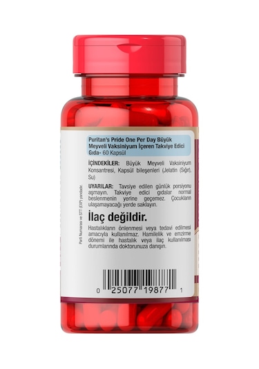 Puritans Pride Cranberry 60 Kapsül Aromasız