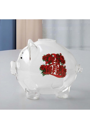 Suntek Cam Domuz Heykelcik Masaüstü El Sanatları Çocuklar