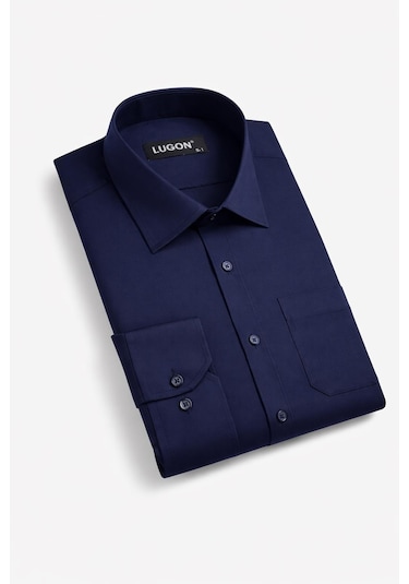 Classics Men Lugon Uzun Kol Klasik Erkek Gömlek 7548 Lacivert