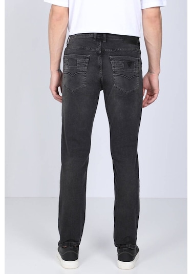 Erkek Siyah Düz Kesim Jean Pantolon