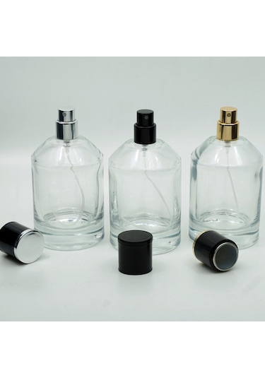 Parfüm Şişesi 100 Ml 3 Adet Silindir Kubbeli Model Kolay Kapama