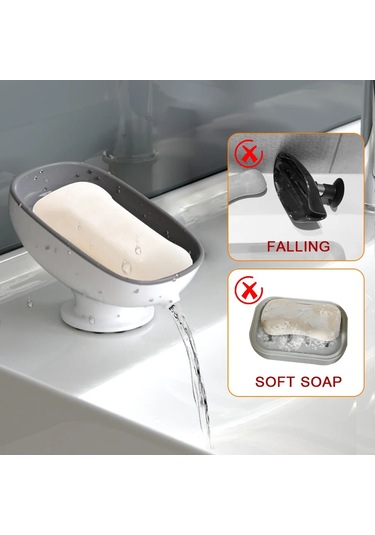 Süper Vantuz Bulaşık Kendinden Boşaltma Mutfak Süngeri Konteyner Açık Gri