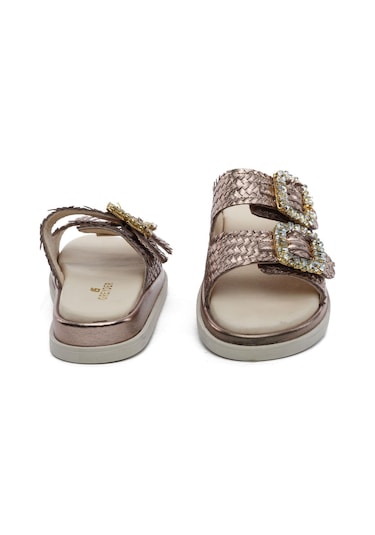 Greyder 59240 Bronz Hakiki Deri Kadın Terlik-956 Bronz