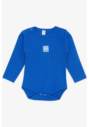 Breeze Erkek Bebek Çıtçıtlı Zıbın Body Erkek Bebek Baskılı 9 Ay-3 Yaş, Saks Mavisi-saks Mavisi Saks Mavisi