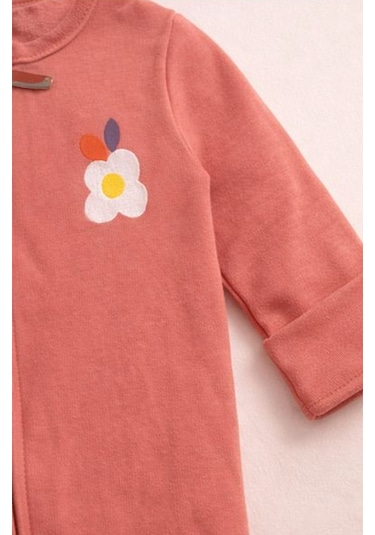 Baby Fou Kendinden Eldivenli Bebek Tulum Pembe